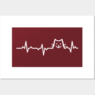 Kitty Heartbeat White Posters and Art